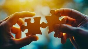 Hands holding puzzle pieces — best halfway house Randburg problem solving concept